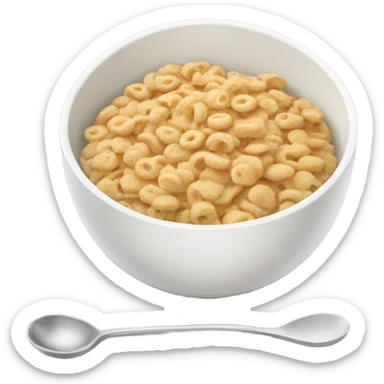 A bowl of cereal milk and a spoon sticker