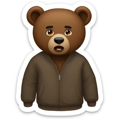 kanye west as a bear sticker