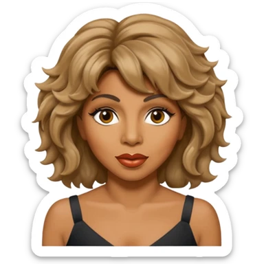Tina Turner with wavy hair and makeup  sticker