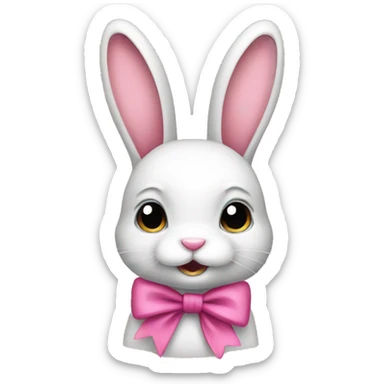 bunny with pink bow sticker