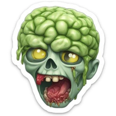 Un zombie qui mange un cerveau sticker