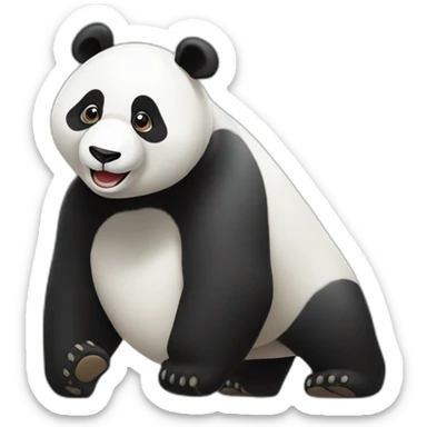 Oso panda rodando sticker