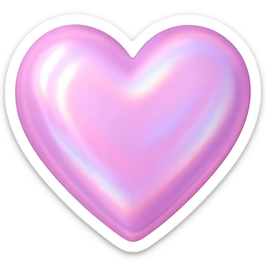 heart with a pink iridescent shine, clean digital illustration, no background sticker