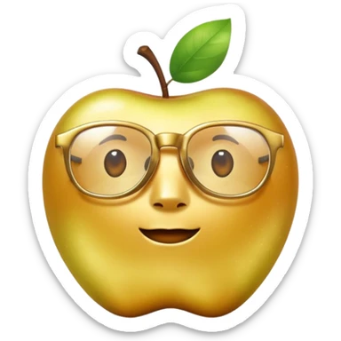 faceless golden apple with glasses sticker
