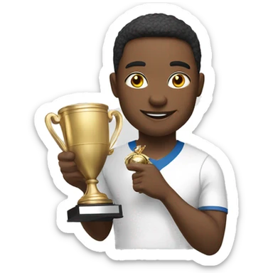 white athlete with winner trophy sticker