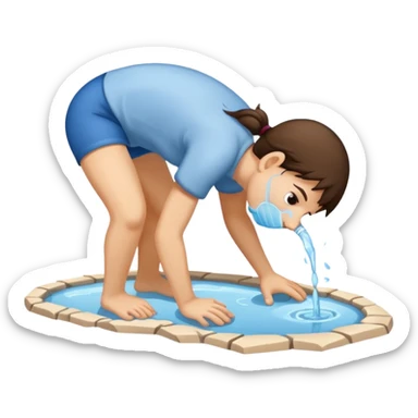 Someone crawling for water sticker