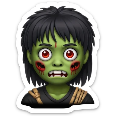 faz um memoji de zoombi igual a mim sou asiatico cabelo preto tipo franja  sticker