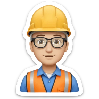 engineer, side view in a hard hat  sticker