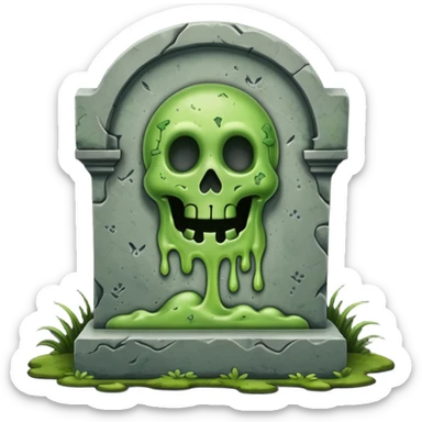 "rest in festering slime" riten on a tomb stone sticker