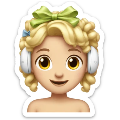 AirPod max with bows sticker