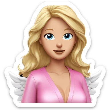 smiling angel with wings sticker