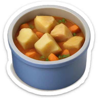 chicken chunk stew with cubed potatoes sticker