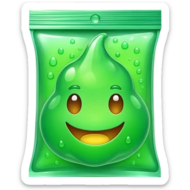 Slime emoji in a packet like in stores like regular onnea but just as emoji sticker