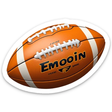 Cinematic Realistic image of an AFL ball captured mid-flight with dynamic motion blur and finely detailed rugged textures, set under dramatic stadium lighting that evokes high-energy athleticism sticker