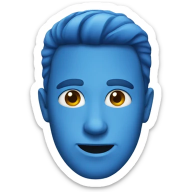 blue face  sticker