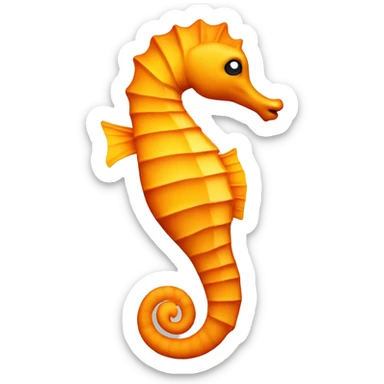 Yellowand orange sea horse looking left sticker