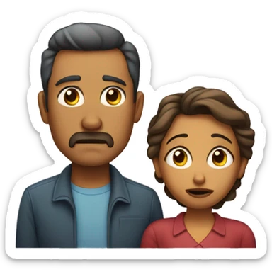 disappointed mother and father shaking head in disapponintment sticker