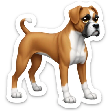perro boxer color bayo sticker