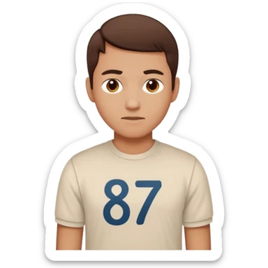 emoji de el famoso meme "six seven(6,7)" sticker