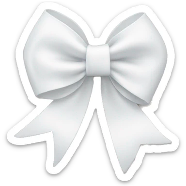 White bow on white bow sticker