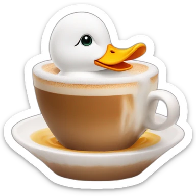 cappuchino with a duck from foam in the foam (no real duck but from foam) sticker