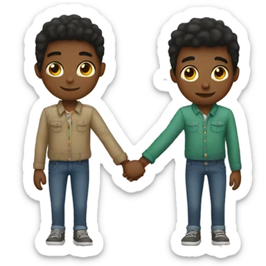 Gay boys holding hands sticker