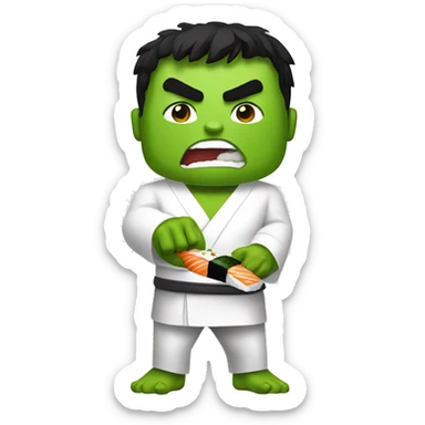 Hulk mangeant des sushi sticker