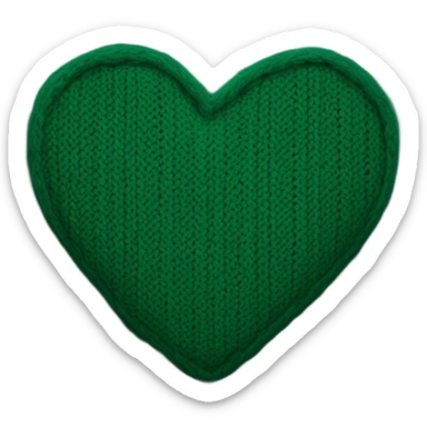 Dark green knitted heart sticker