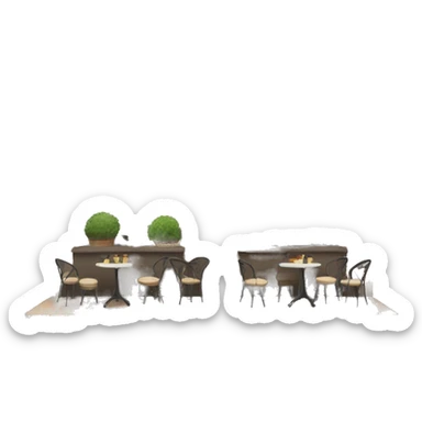 cafe with outside seating sticker