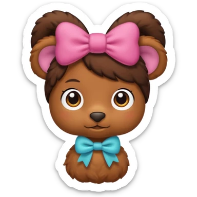 Pookie with bow emoji sticker