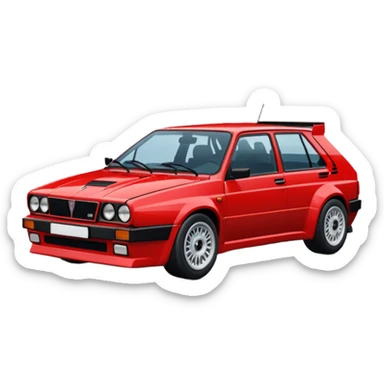 Please make an emoji of a Lancia delta hf integrale 8v fully stock make it as realistic as possible sticker