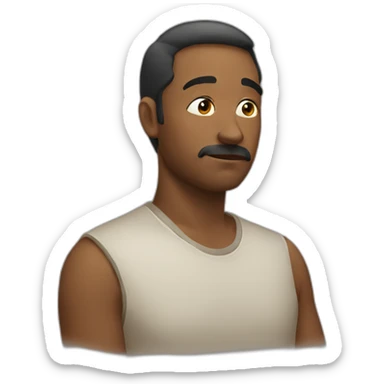 Man carefully listening sticker