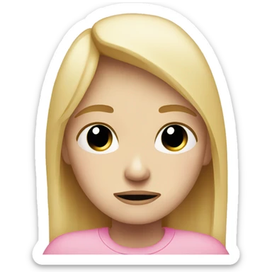 sad blonde girl depressed light light pink crying sticker