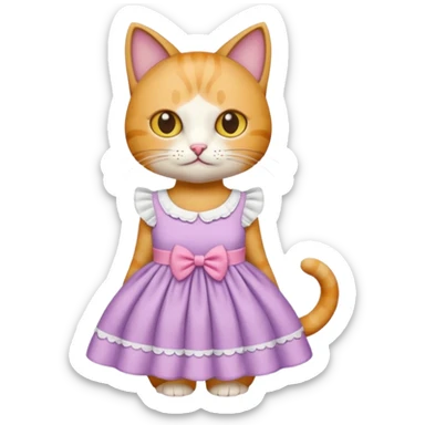 cat in a dress sticker