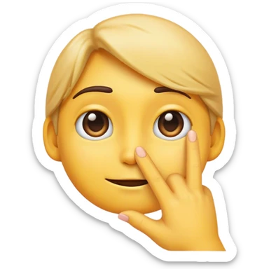 a shy emoji looking half away downwards touching the tips of their pointer fingers sticker