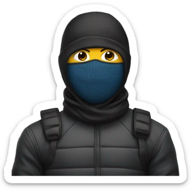 yn in ski mask  sticker