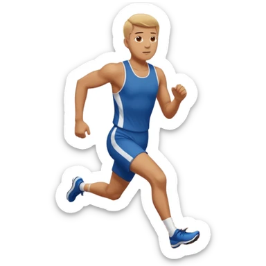 tall, stocky man running in a track meet sticker