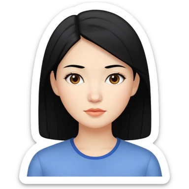 Que sea una mujer blanca pelo negro y medio achinada sticker