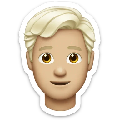 White guy platinum blonde hair sticker