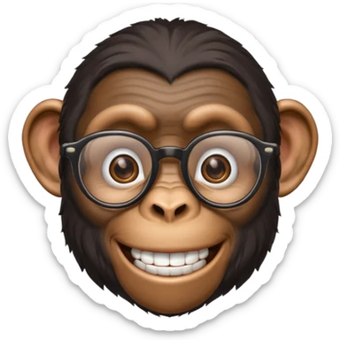 Chimpanzee with glasses sticker