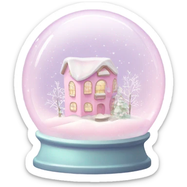 Pastel pink snow globe sticker