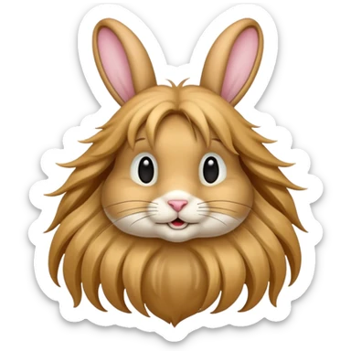very long haired rabbit sticker