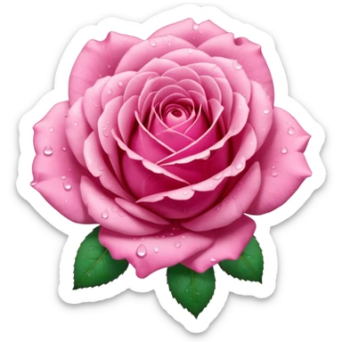 “A Polaroid-style photo of a pink rose  sticker