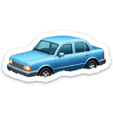 showing a flood disaster scene with strong water waves overflowing streets, partially submerged houses and cars, dark cloudy sky sticker