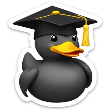 Yellow Rubber duck in a graduate hat sticker