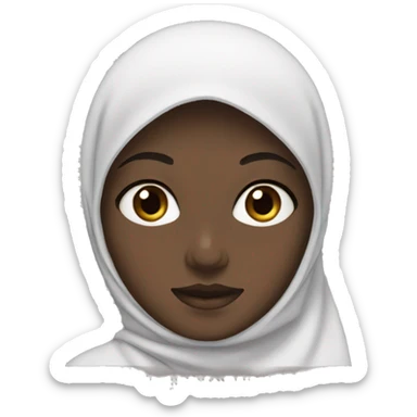 A white girl with brown eyes, in a hijab sticker