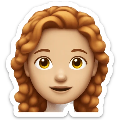 Girl with reddish brown hair and light skin  sticker