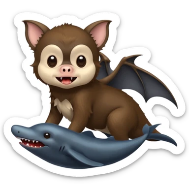 Terror and sadness emoji. Bat, monkey, whale, dog, vampire sticker