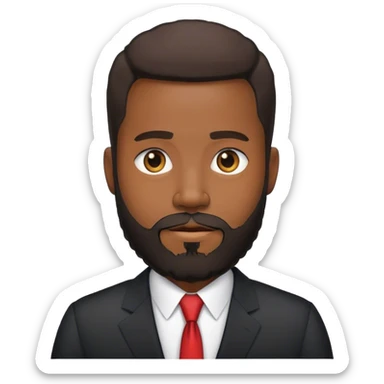 black hair beard business man  sticker