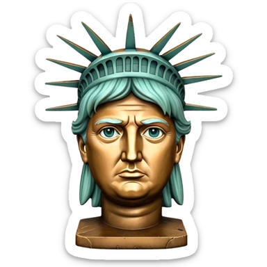 Statue of liberty with Donald Trump face sticker